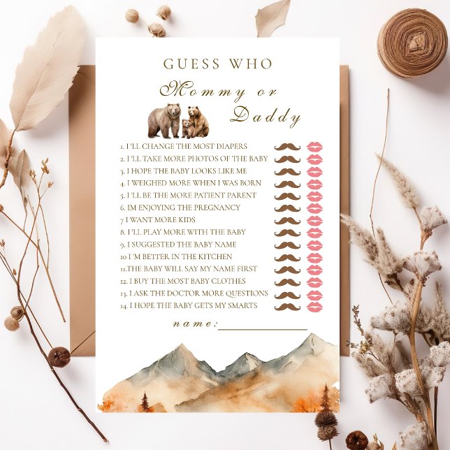 Adorable Neutral Bear Guess Who Mommy or Daddy (Creator Uploaded)