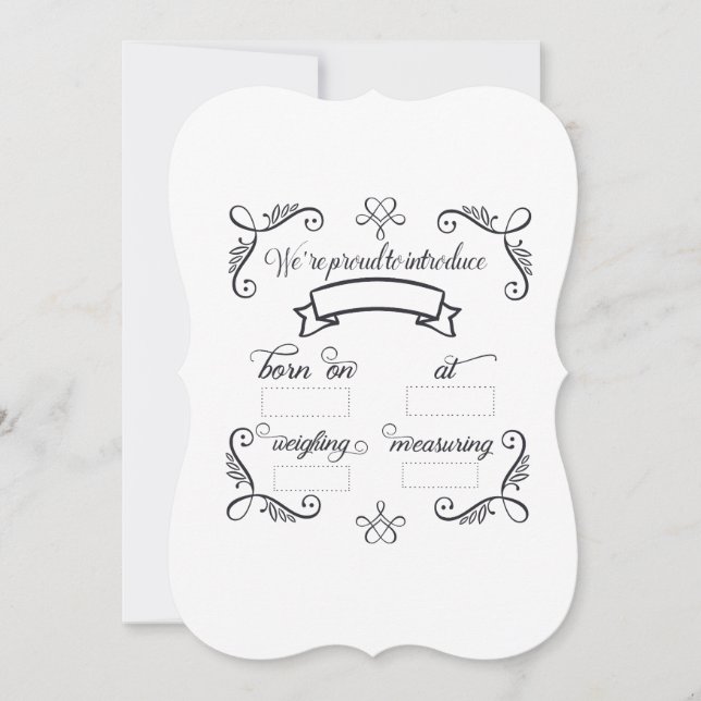 Adorable Neutral Teddy Bear Baby Announcement (Front)