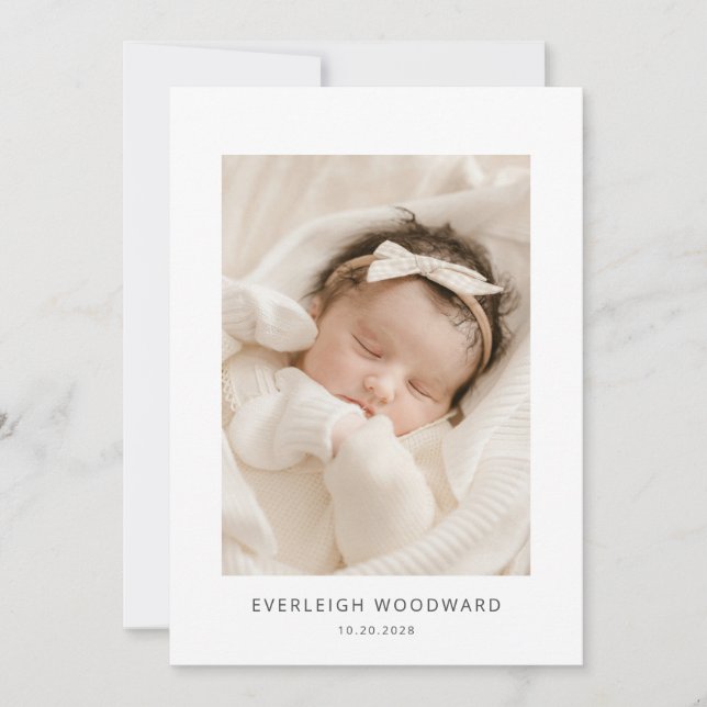 Adorable New Baby Photo Birth Announcement (Front)