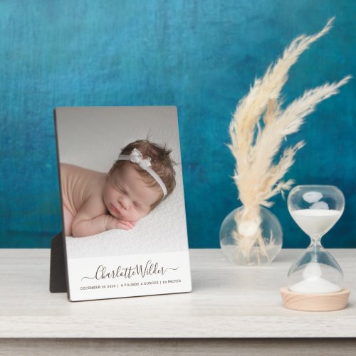 Adorable New Baby Photo Keepsake Personalized Plaque