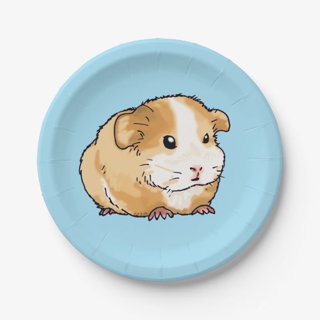 adorable new guinea pig paper plates (Front)