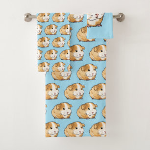 adorable new guinea pig pattern bath towel set