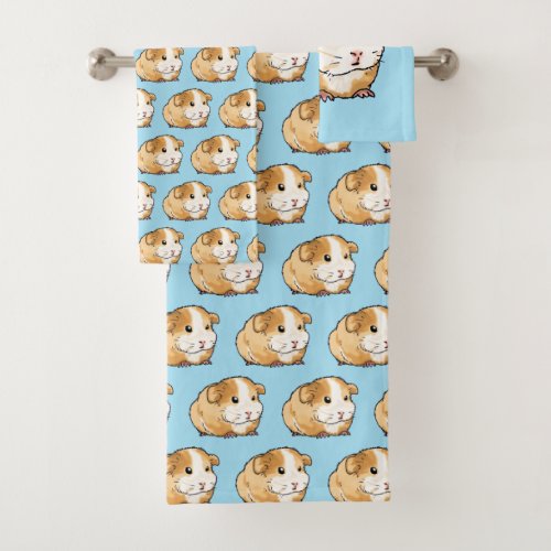 adorable new guinea pig pattern bath towel set