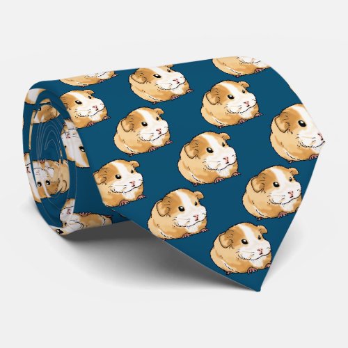 adorable new guinea pig pattern neck tie