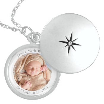 Adorable Newborn Baby Custom Photo Locket Necklace by MiniBrothers at Zazzle