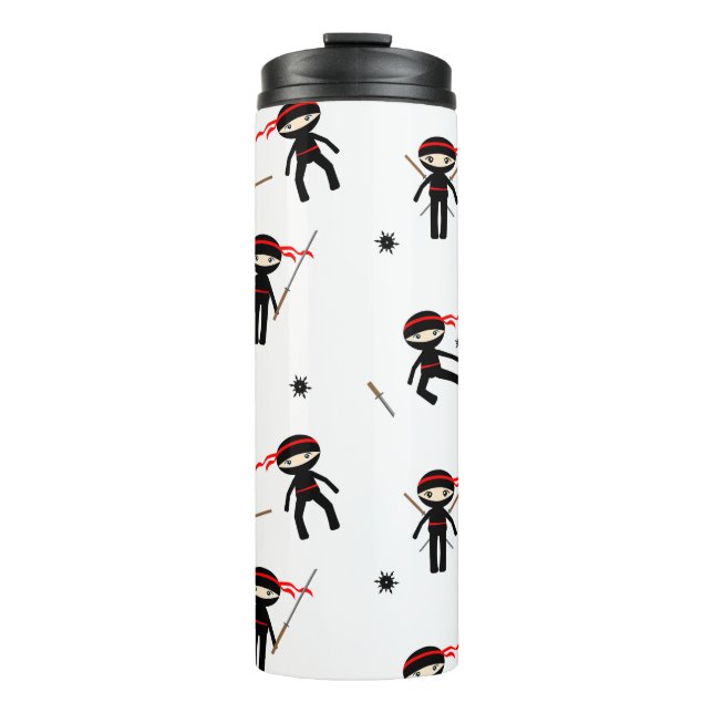 Adorable Ninja Pattern Thermal Tumbler (Front)