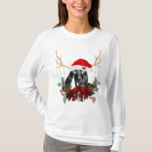 Adorable Nubian Baby Kid Christmas Goat T_Shirt