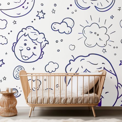 Adorable Nursery Kids Pattern Coloring Page  Wallpaper