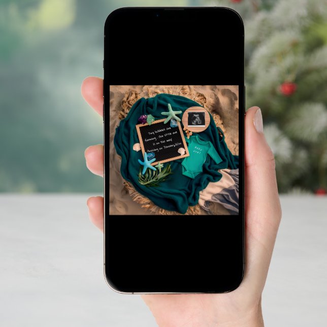 Adorable  Ocean Theme Pregnancy announcement  (Front Digital)