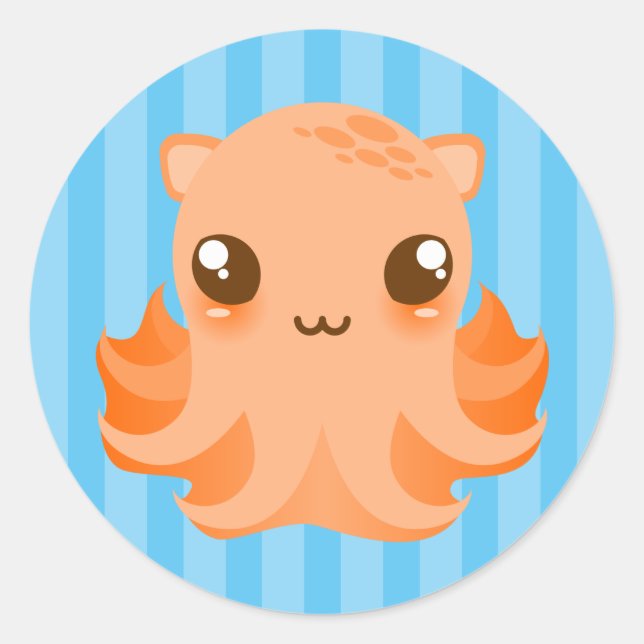 Adorable Octopus - Cute Kawaii Stickers (Front)