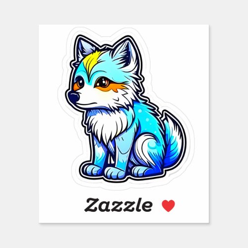 Adorable of Colorful Wolves 002 Sticker