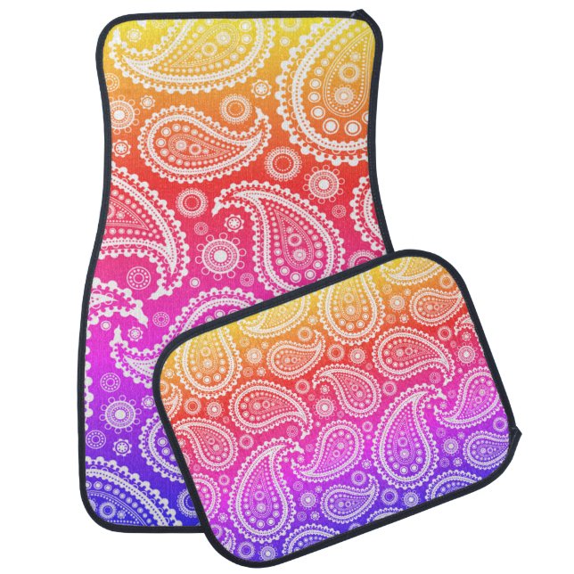 Adorable Ombre Paisley Pattern Car Floor Mat (Set)
