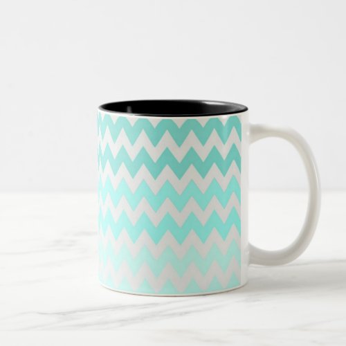 Adorable Ombre Zigzag Chevron Pattern Two_Tone Coffee Mug