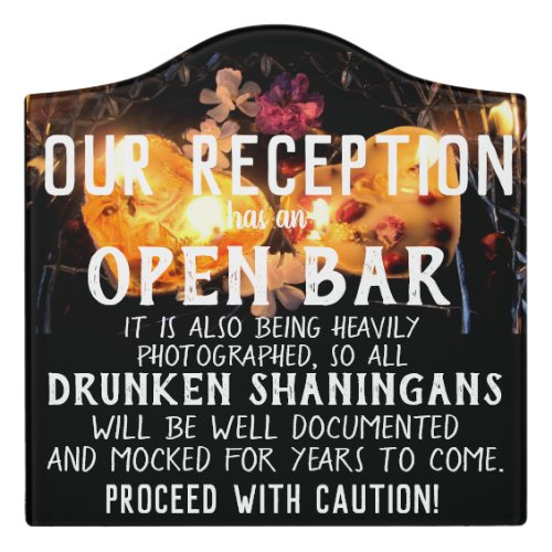 Adorable Open Bar Wedding Sign