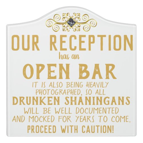 Adorable Open Bar Wedding Sign