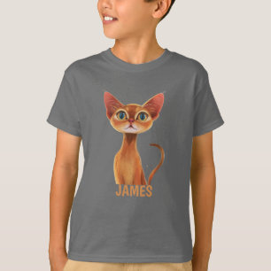 Adorable Orange Abyssinian Cat Personalized T-Shirt