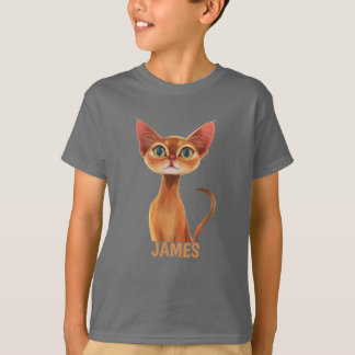 Adorable Orange Abyssinian Cat Personalized T-Shirt