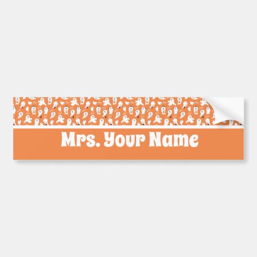 ADORABLE ORANGE AND WHITE GHOSTS  BUMPER STICKER