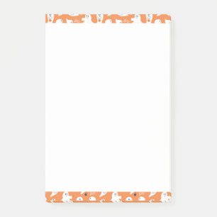 ADORABLE ORANGE AND WHITE GHOSTS POST-IT NOTES