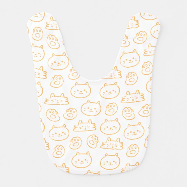 Adorable Orange Cat  Baby Bib (Front)