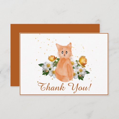 Adorable Orange Cat Thank You Card
