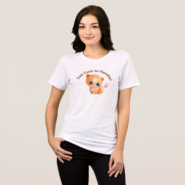  Adorable Orange Kitten Design Tri-Blend Shirt (Front Full)