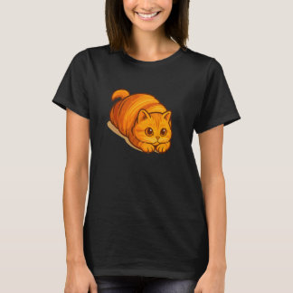 Adorable Orange Loaf Cat, Croissant Shape, Love Ca T-Shirt
