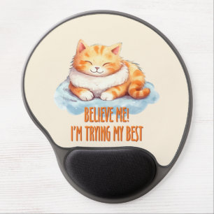 Adorable Orange Tabby Cat- I'm Trying My Best Gel Mouse Pad