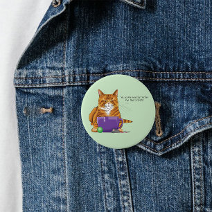Adorable Orange Tabby Green Father’s Day Purple Button