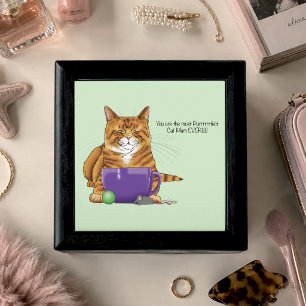 Adorable Orange Tabby Green Mother’s Day Purple Gift Box