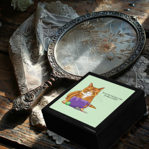 Adorable Orange Tabby Green Mother’s Day Purple  Gift Box
