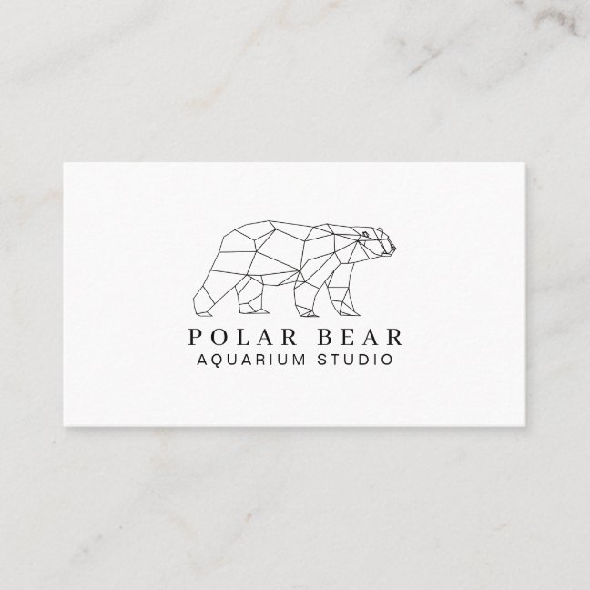 Adorable Origami Polar Bear - Add Charm to Brand Business Card