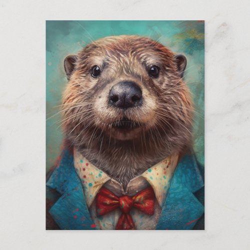 Adorable Otter in a Suit Postcard