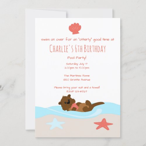 Adorable Otter Party Invitation