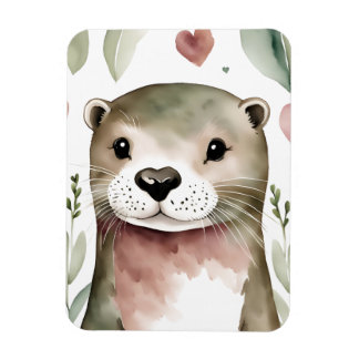 Adorable Otter Watercolor Magnet