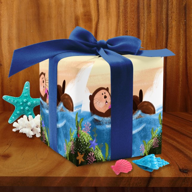 Adorable Otterly Amazing Sea Otter Wrapping Paper (Creator Uploaded)