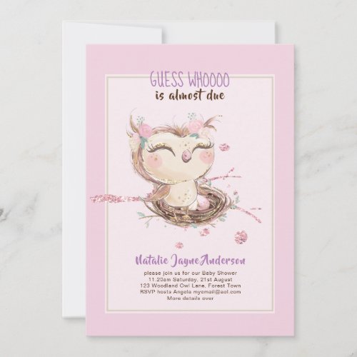 Adorable OWL Baby Shower Girls or Boys Invitation