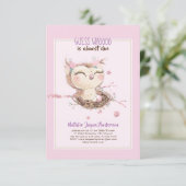 Adorable OWL Baby Shower Girls or Boys Invitation (Standing Front)