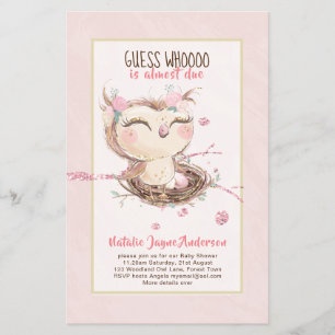 Adorable OWL Baby Shower Girls or Boys Invitation Flyer