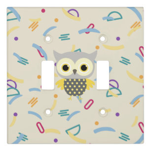 Adorable owl cute pattern nursery kids pastel girl light switch cover