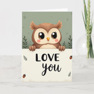 Adorable Owl Love You Greeting Card