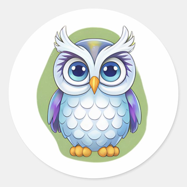 Adorable Owl Sticker – Cute Cartoon Design for Kid (Front)