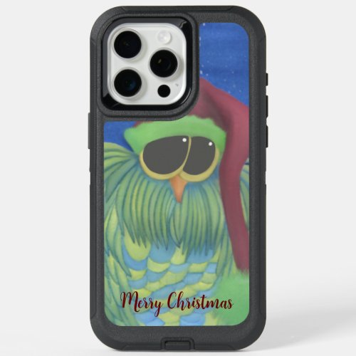 Adorable Owl with Santa Hat  iPhone 15 Pro Max Case