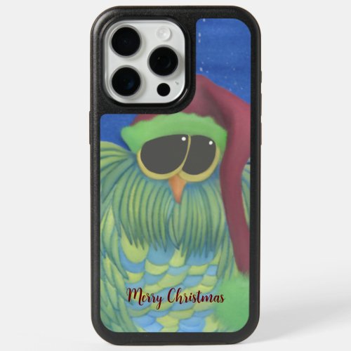 Adorable Owl with Santa Hat  iPhone 15 Pro Max Case