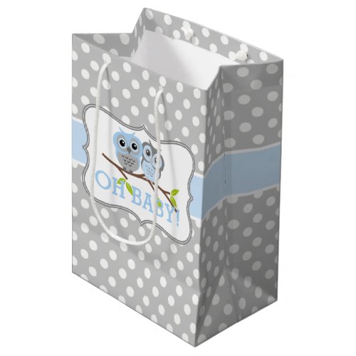 Adorable Owls Baby Shower Medium Gift Bag