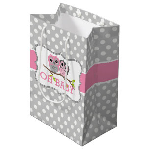 Adorable Owls Baby Shower Medium Gift Bag