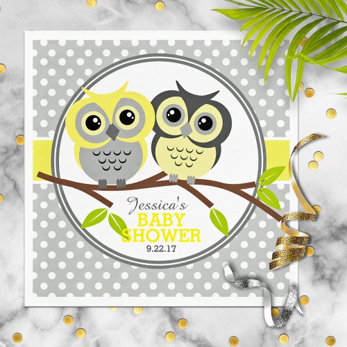 Adorable Owls Baby Shower Napkins