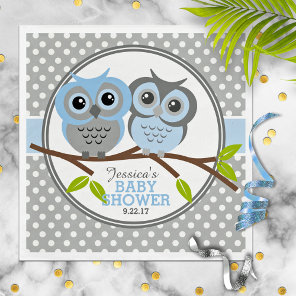 Adorable Owls Baby Shower Paper Napkins