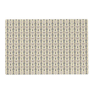 Adorable Owls Pattern on Light Yellow Background Placemat