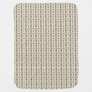 Adorable Owls Pattern on Light Yellow Background Stroller Blanket